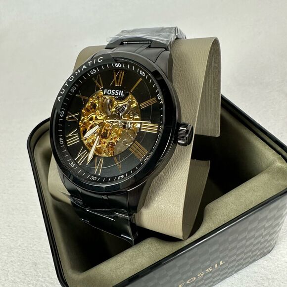 New Fossil Flynn Automatic Black Stainless Steel Watch BQ2092 - Picture 4 of 13